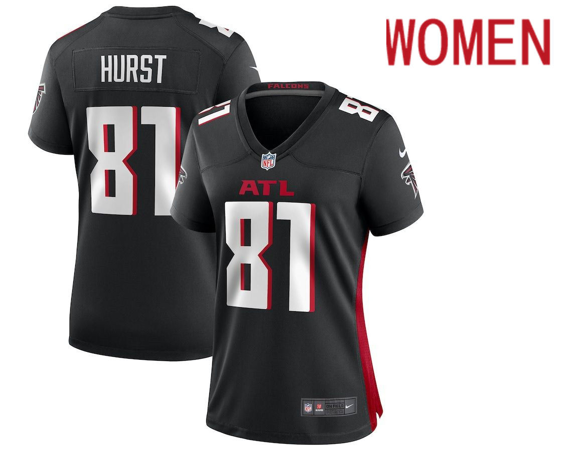 Women Atlanta Falcons #81 Hayden Hurst Nike Black Game NFL Jersey->women nfl jersey->Women Jersey